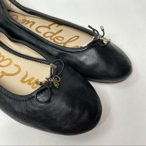 SAM EDELMAN 8.5 M Women’s Felicia Ballet Shoes Black Leather Ballet Flats Shoes